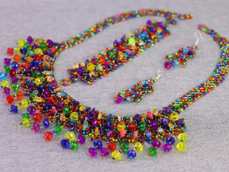 Set Collar De Cristal Chaquira Collar De Moda Artesanal