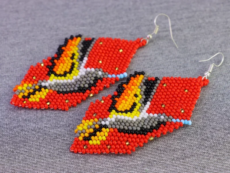 Aretes De Colibri Chaquira Aretes De Cuentas Huichol