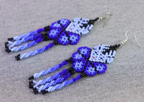 Aretes De Chaquira Arte Huichol Aretes De Moda - Image 2