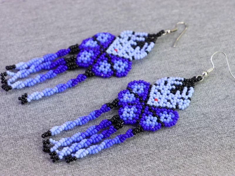 Aretes De Chaquira Arte Huichol Aretes De Moda