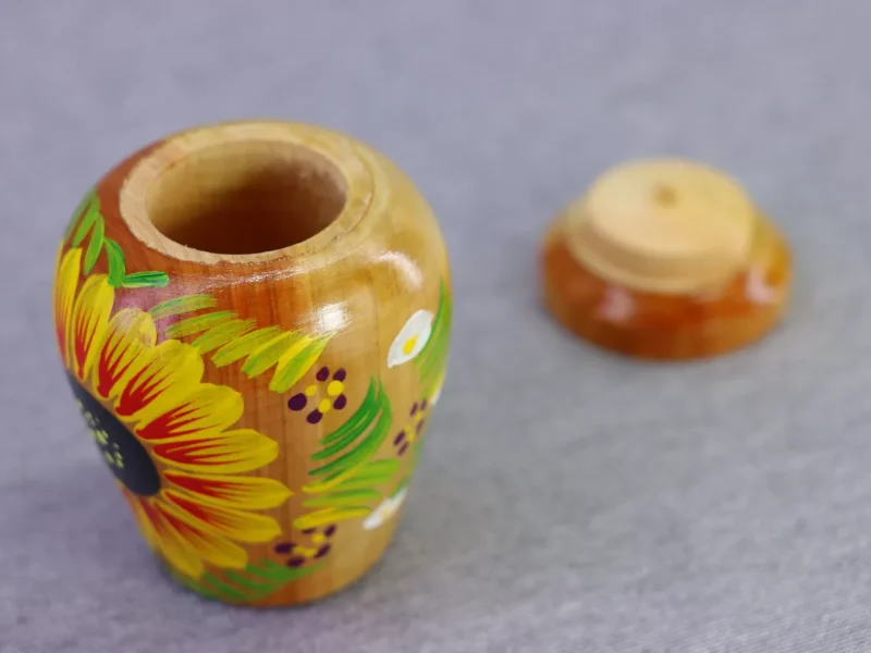 Saleros De Madera Pintadas De Flores Artesanales