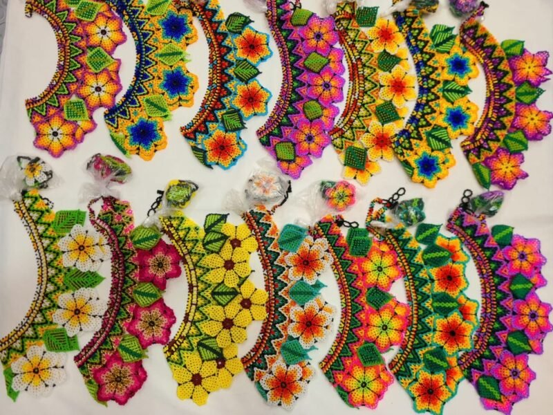 2pzs Collar Floral Artesanal Collar De Chaquira