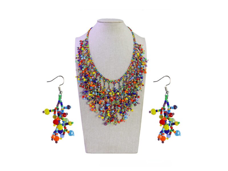 Set Collar Flecos De Chaquira Collar De Cuentas De Cristal