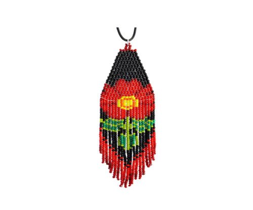 Collar Dije De Flor Chaquira Collar Flecos De Cuentas Huichol