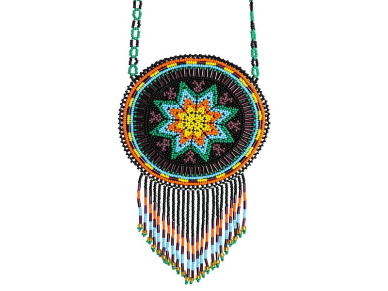Collar Largo Unisex Medalla De Chaquira Collar De Moda