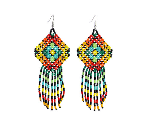 Aretes Flecos De Moda Pendientes De Cuentas Huichol