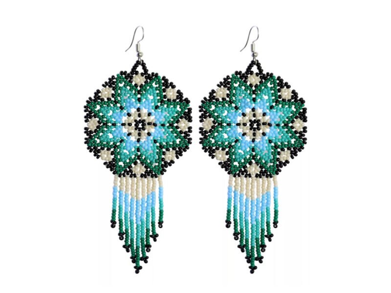 Aretes De Chaquira De Estrella Aretes De Cuentas Huichol