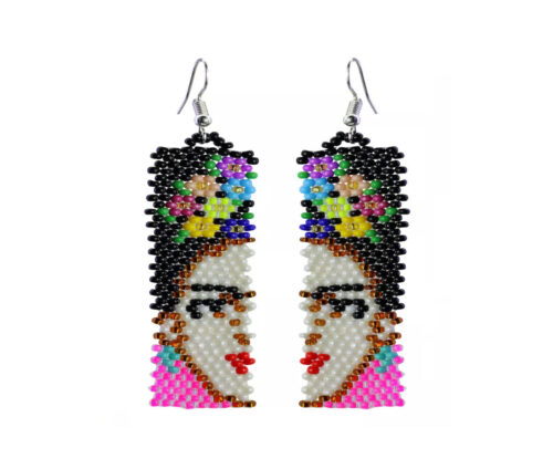 Aretes Frida Kahlo Chaquira Aretes Colgante De Cuentas Huichol