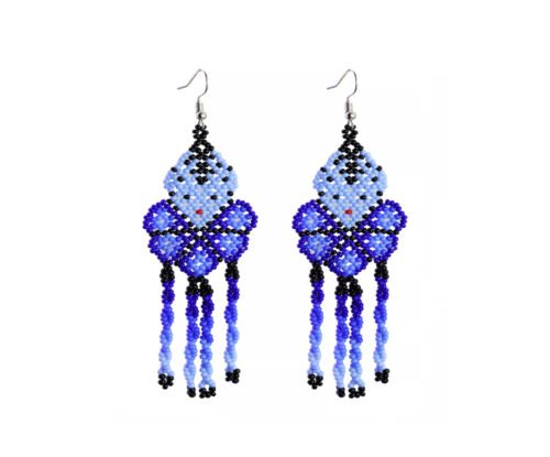 Aretes De Chaquira Arte Huichol Aretes De Moda