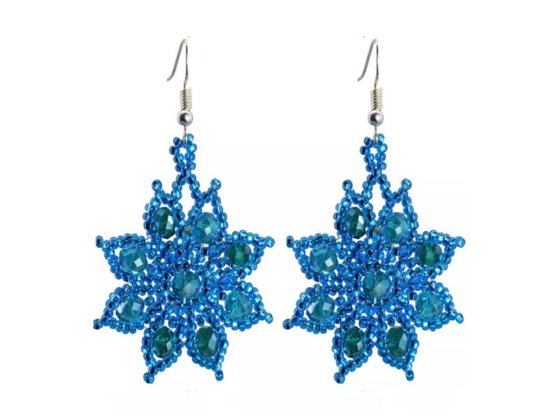 Aretes De Estrella Cristal Chaquira Aretes De Moda Artesanal
