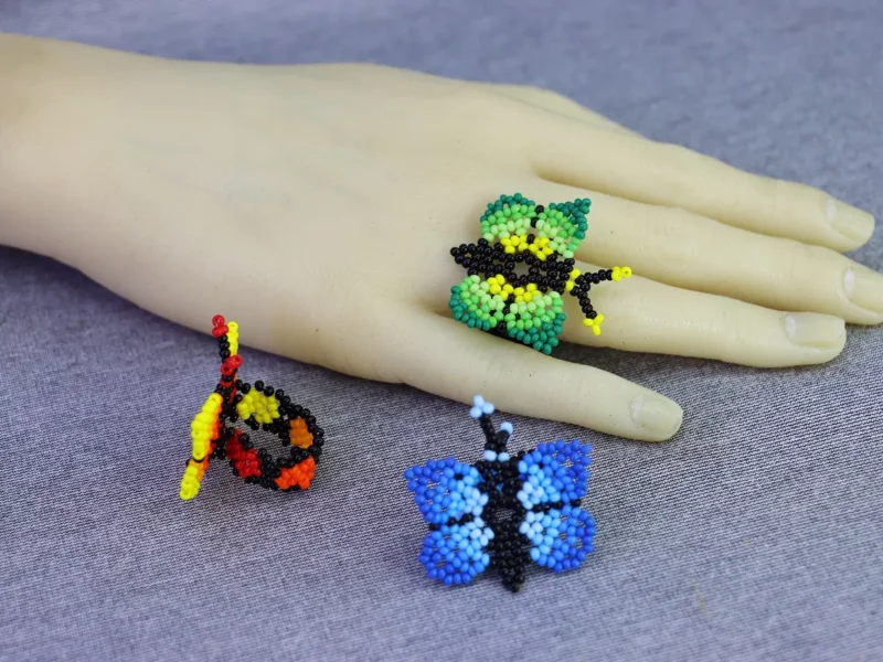Anillos De Mariposa Chaquira Anillos De Moda Regalo