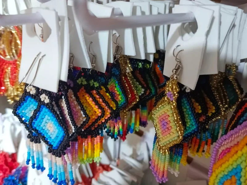 Aretes De Cuentas Huichol Colgante De Moda