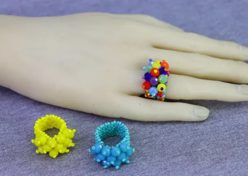 Anillos De Flor Cristal Chaquira Anillos De Moda - Image 2