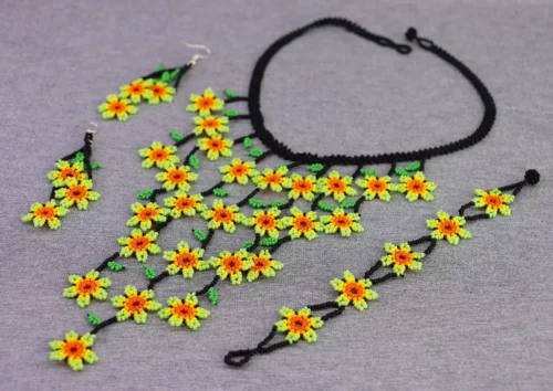 Set Collar Cascada Floral De Chaquira Collar De Moda Regalo - Image 2