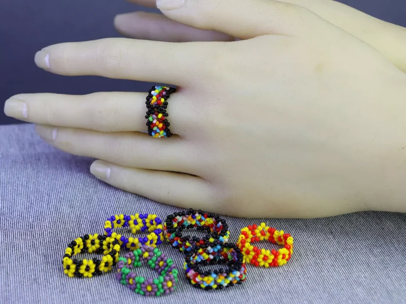 Anillos De Chaquira Florecitas Anillos De Moda Regalo