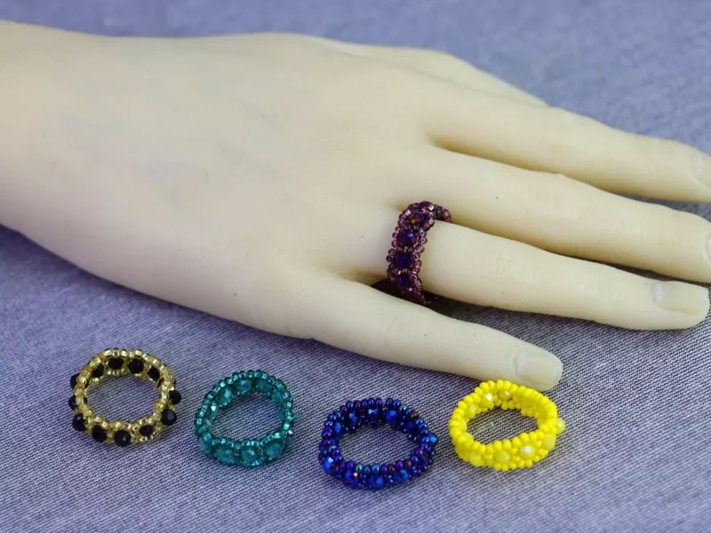 Anillos De Cristal Chaquira Anillos De Moda
