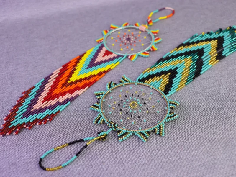 Atrapasueños De Chaquia Artesanal Colgante Arte Huichol