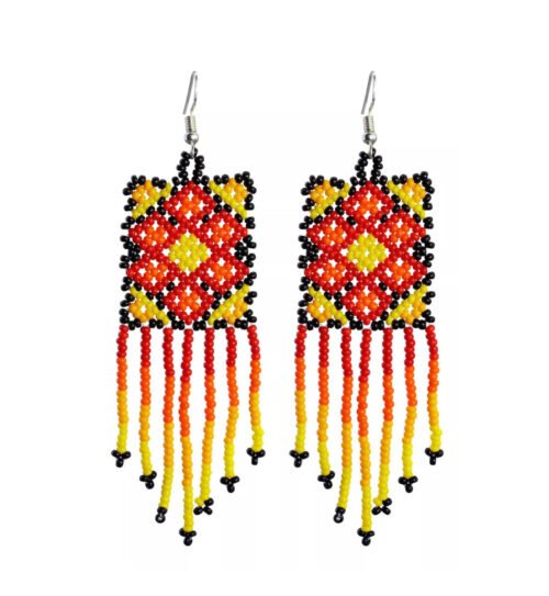 Aretes De Cuentas Huichol Aretes Colgante De Moda