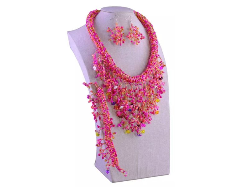 Set Collar De Chaquira Cristal Collar Flecos De Moda