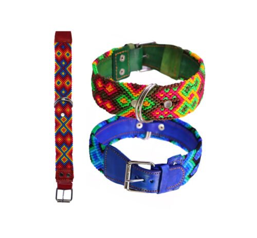 Collar Para Perro Grande 50/55 CM Collar De Piel Bordados H-G
