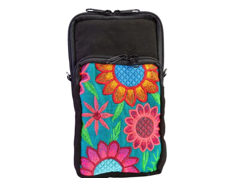 Mini Bolsa Porta Celular Para Dama Bolsa Bordado Floral