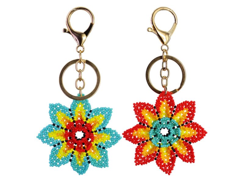 Llaveros De Flor Chaquira Llaveros De Moda Regalo
