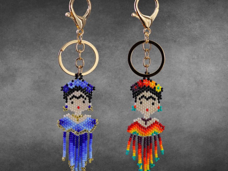 Llaveros Artesanal De Frida Kahlo En Chaquira