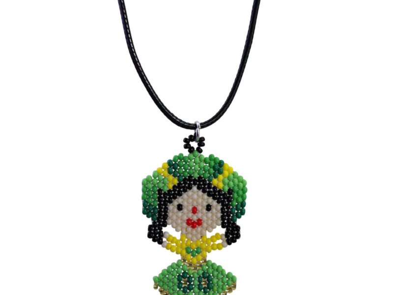 Collar De Muñequita Huichol – Dije De Chaquira Hecho A Mano