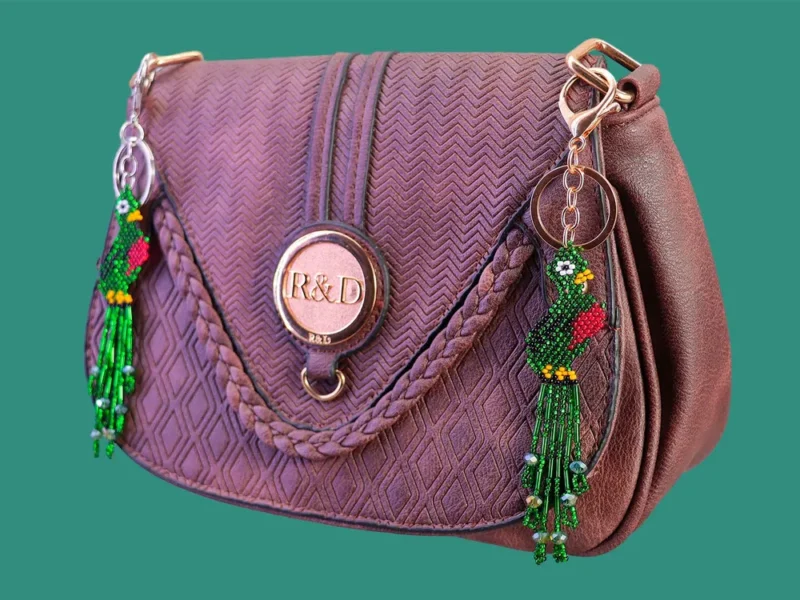 Llaveros De Quetzal De Chaquira Accesorio Para Mochila Bolso