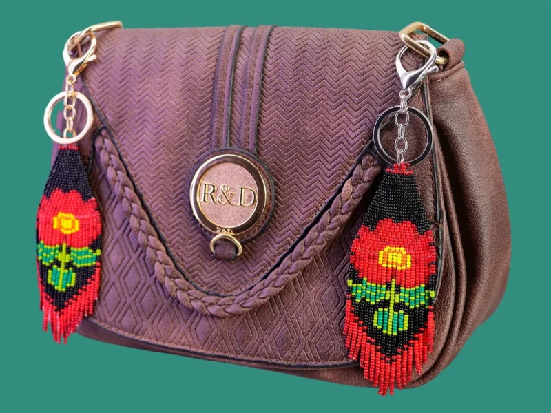 Llaveros De Chaquira Hecho A Mano Dije De Flor Para Bolso Mochila