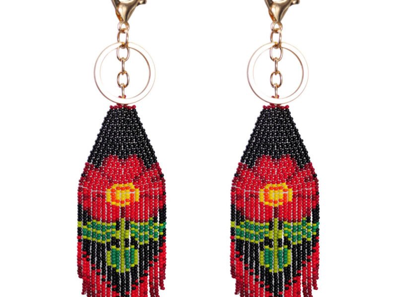 Llaveros De Chaquira Hecho A Mano Dije De Flor Para Bolso Mochila