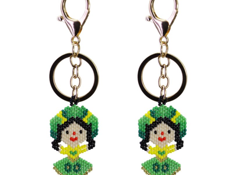 Llaveros Artesanal de Chaquira Muñequita Para Bolsos Mochilas Hecho a Mano