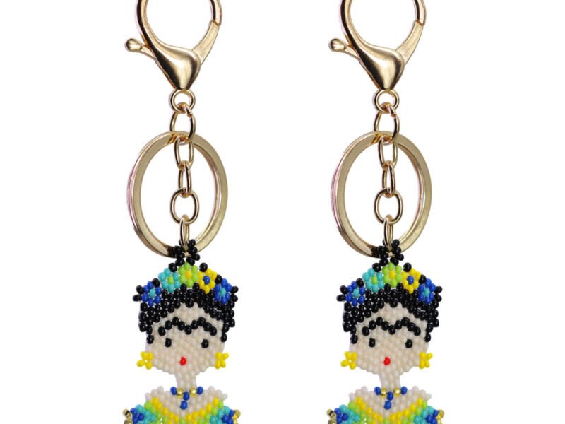 Llaveros De Frida Kahlo Arte De Chaquira Para Bolso Mochila