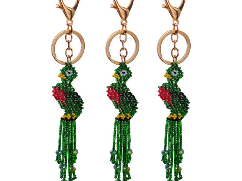 Llaveros De Quetzal De Chaquira Accesorio Para Mochila Bolso