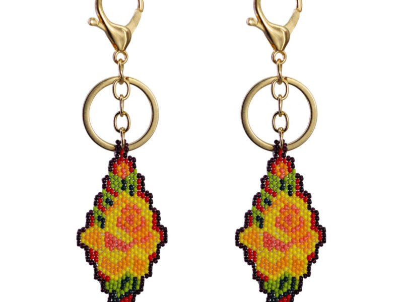 Elegante Llaveros De Flor De Chaquira Adorno Perfecto Para Tu Bolso Mochila