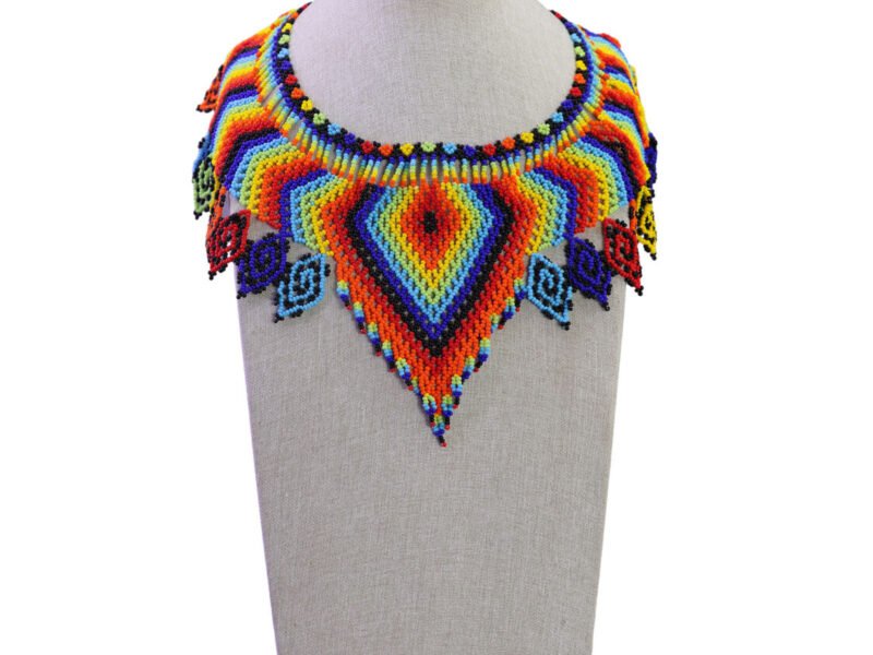 Collar Gargantilla De Cuentas Huichol Collar De Moda Artesanal