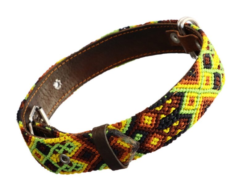 Collar De Piel Bordado T-F 65 CM Para Perro XG