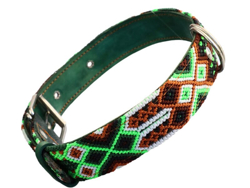 Collar De Piel Bordado T-F 70 CM Para Perro XG