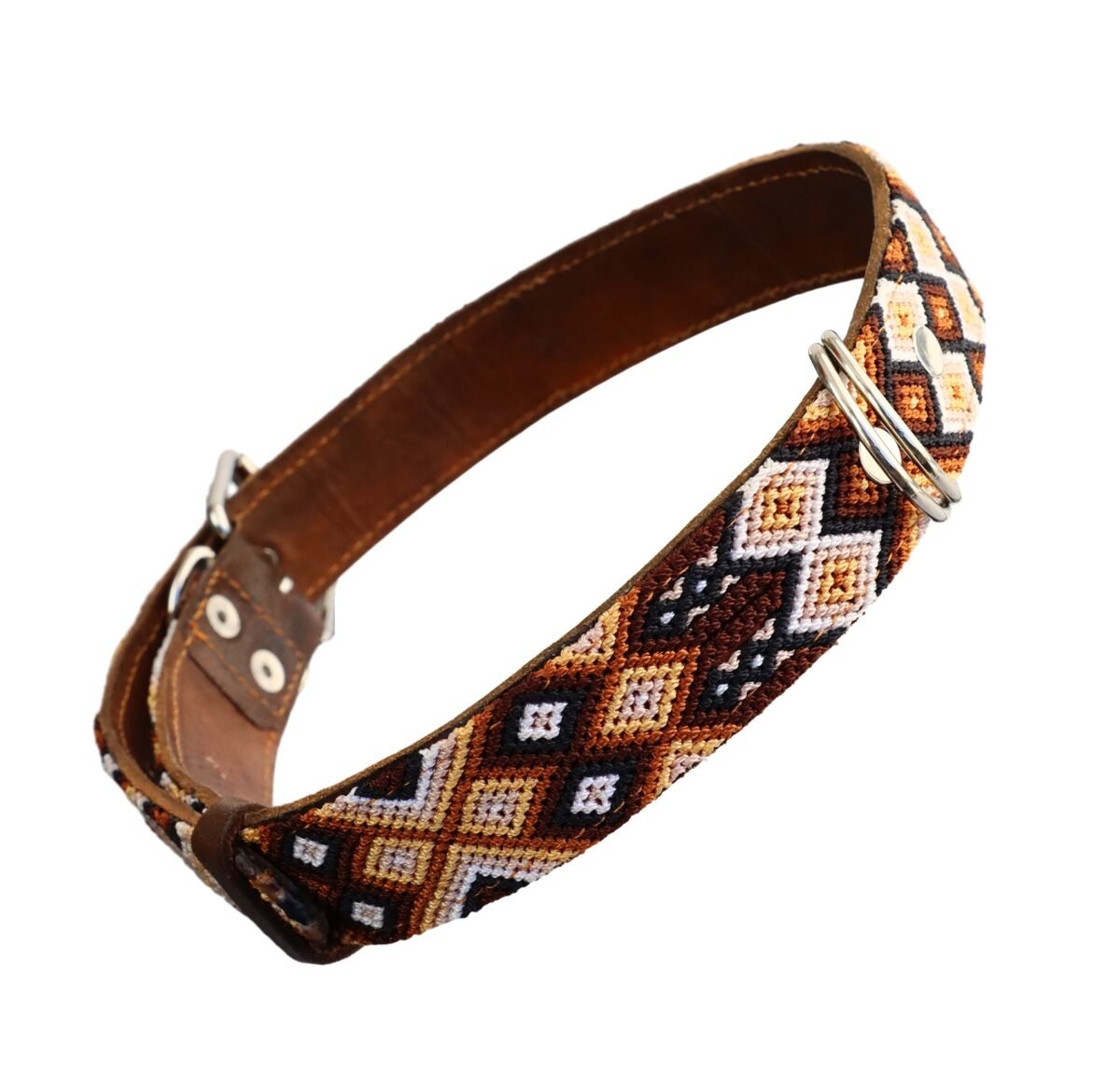 Collar De Piel Bordado T-F 75 CM Para Perro XG