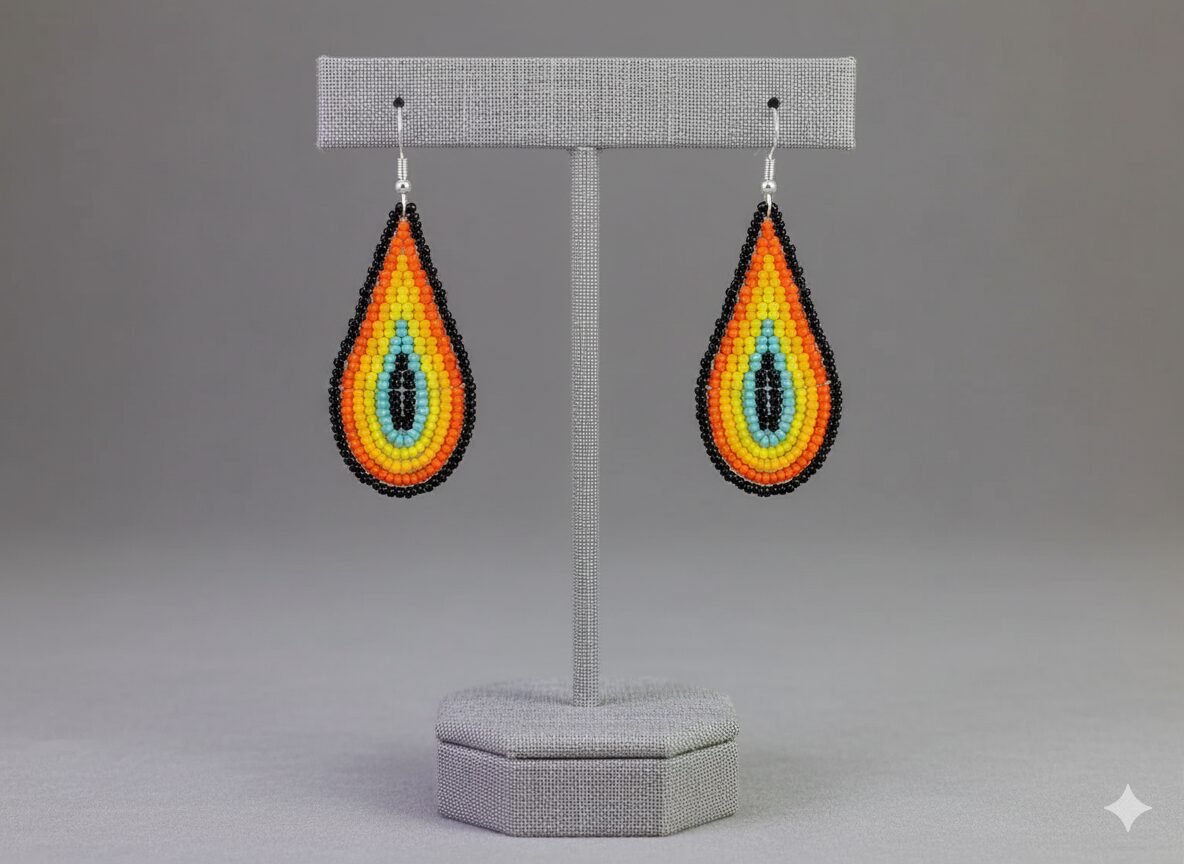 Aretes De Chaquira Colgante De Moda Artesanal - Image 4