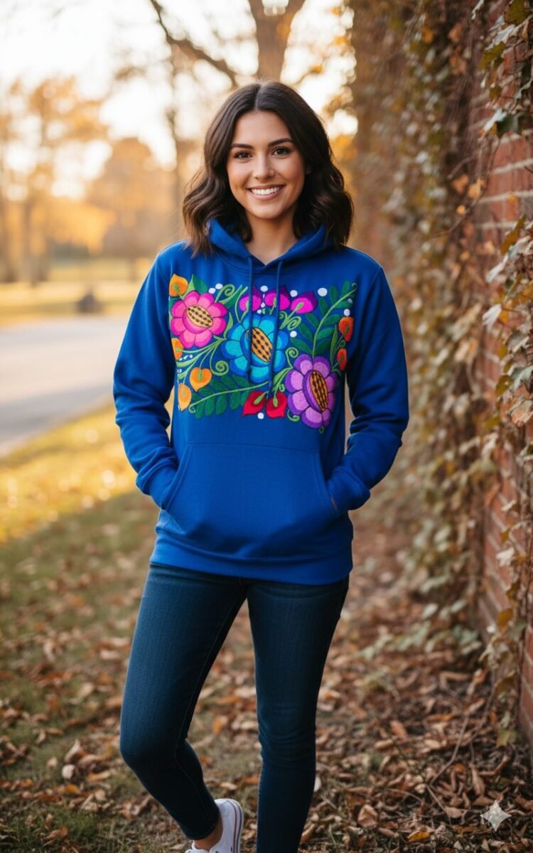 Sudadera Con Bordado Artesanal De Moda Para Dama - Image 3