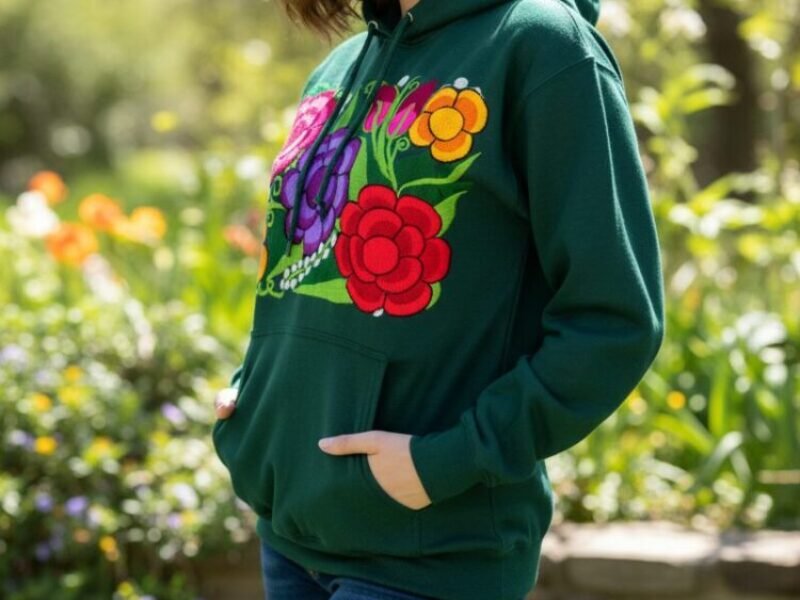 Sudadera Con Bordado Artesanal De Moda Para Dama