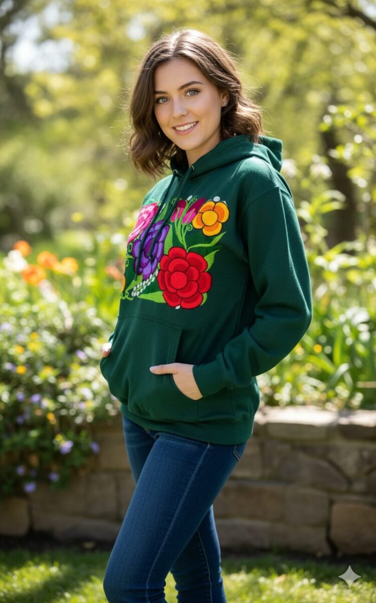 Sudadera Con Bordado Artesanal De Moda Para Dama - Image 2