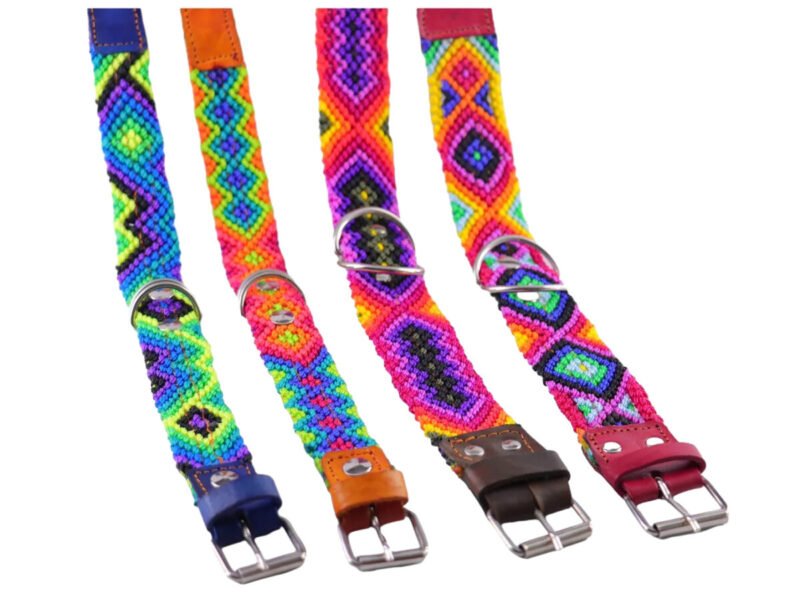 Collar De Piel Bordado H-G 45 CM Para Perro M