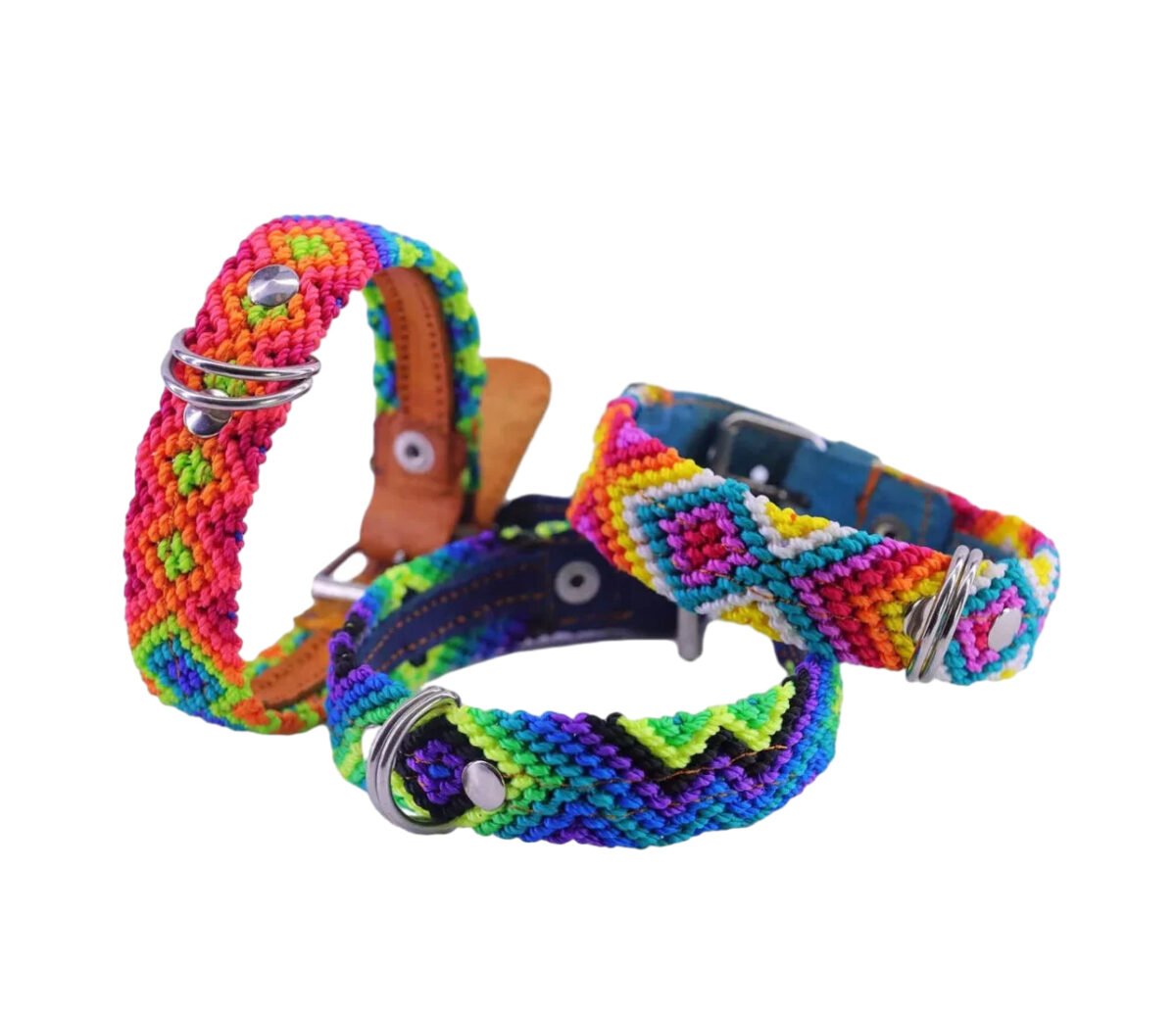 Collar De Piel Bordado H-G 35 CM Para Perro Ch