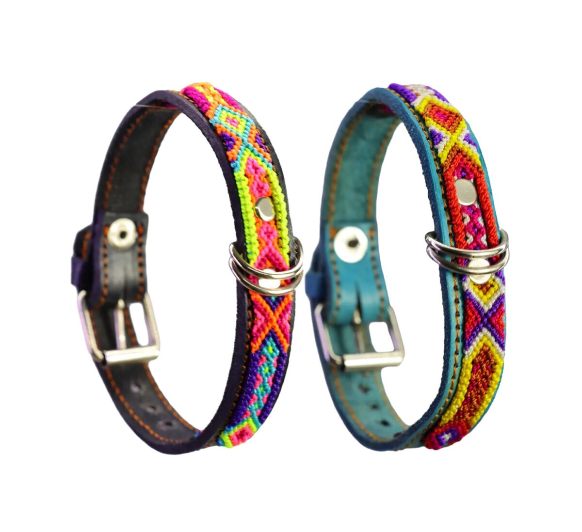 Collar De Piel Semi Bordado 35 CM Para Perros Y Gatos