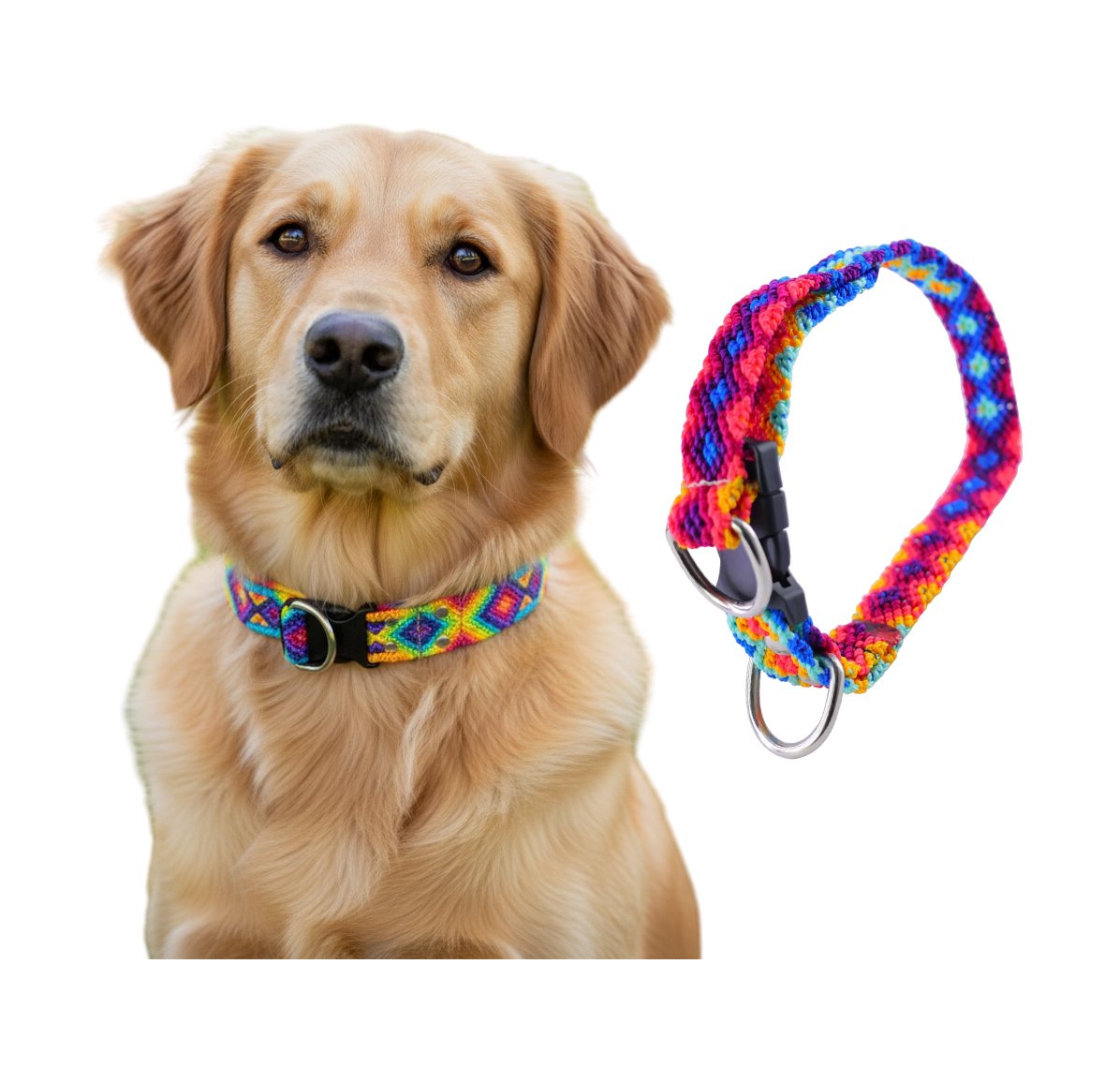 Collar Vegano Bordado Artesanal Para Perro M