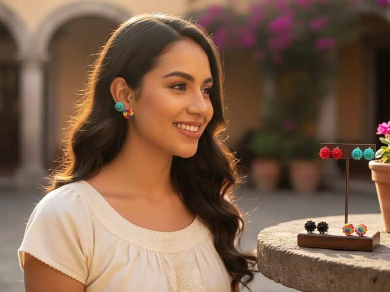 Aretes De Chaquira Broqueles Artesanales De Moda