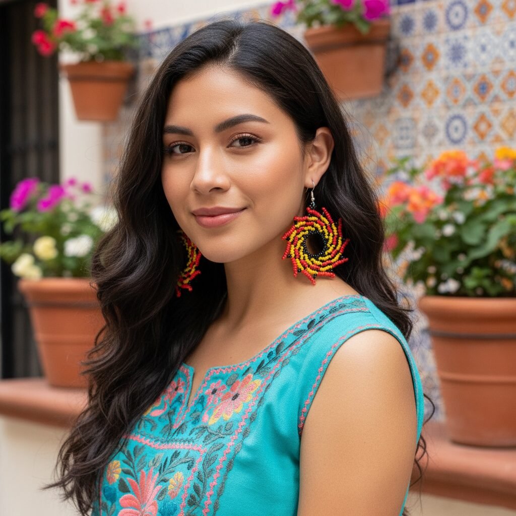 Aretes De Chaquira Colgante De Ruletas De Moda