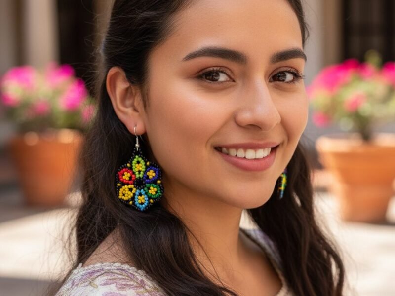 Aretes De Chaquira Colgante Artesanal De Moda Para Mujer